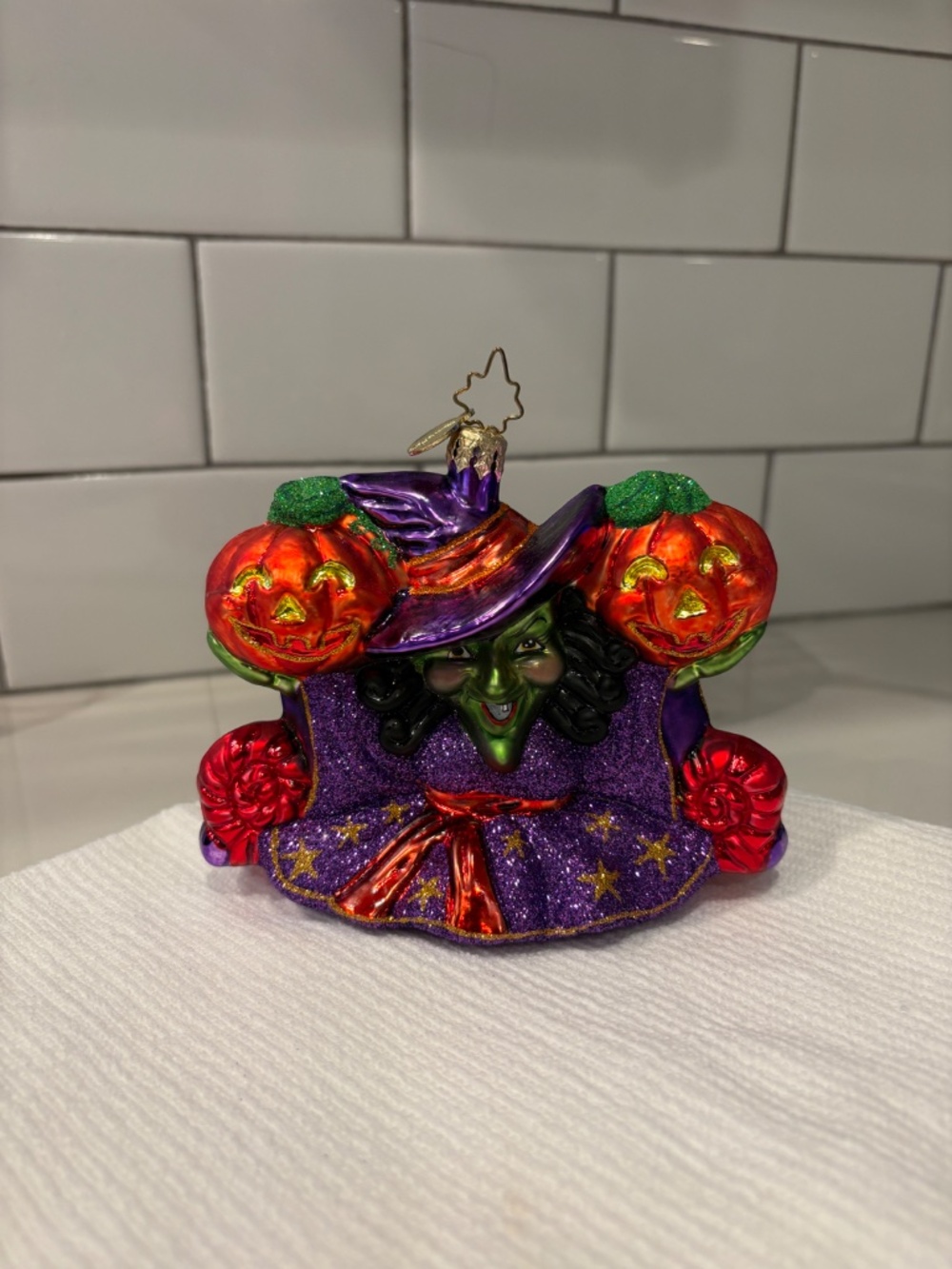 Vintage, rare 2006 Christopher Radko Witchy Split ornament